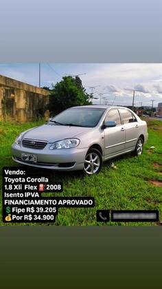 TOYOTA COROLLA 1.8 XLI 16V FLEX 4P MANUAL